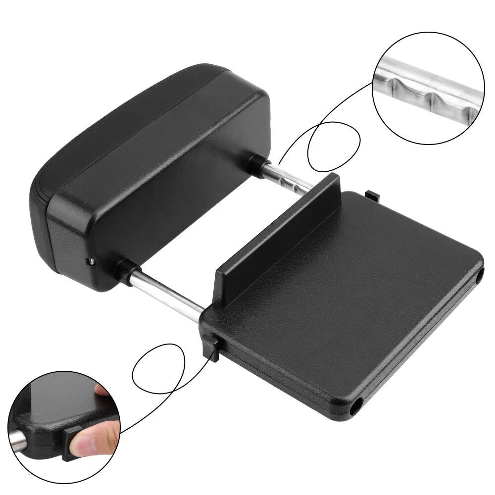 DERANFU Car Center Console Arm Rest Box Elbow Support Seat Gap Organizer Box with Wireless Charging Function - Black/White Line - 6