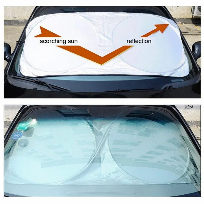 BY-342 6Pcs Car Windshield Sun Shade Set Silver Coated Cloth Car Windshield Cover Front Rear Window Visor - 3