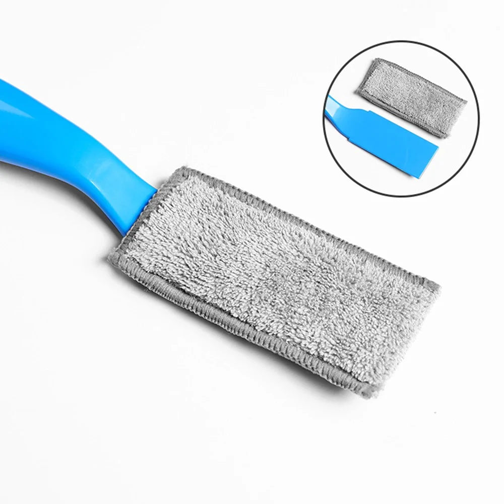 Car Air Conditioning Outlet Dust Removal Brush Multifunctional Double-head Auto Interior Cleaning Tool - Blue - 2