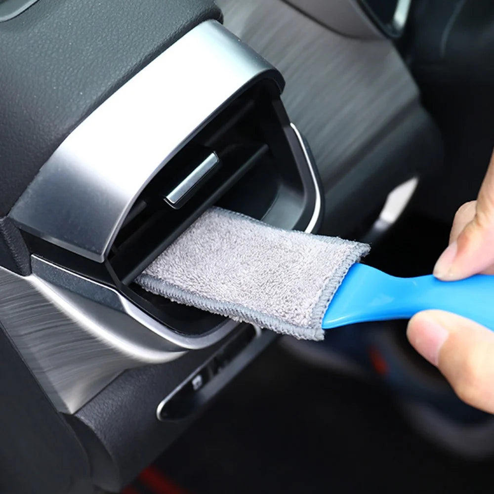 Car Air Conditioning Outlet Dust Removal Brush Multifunctional Double-head Auto Interior Cleaning Tool - Blue - 4