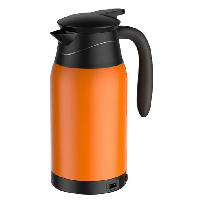 YT-1000A 12V 1000ml Car Electric Kettle Digital Display Stainless Steel Boiling Water Cup (No FDA Certificate) - Orange - 1