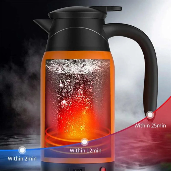 YT-1000A 12V 1000ml Car Electric Kettle Digital Display Stainless Steel Boiling Water Cup (No FDA Certificate) - Orange - 3