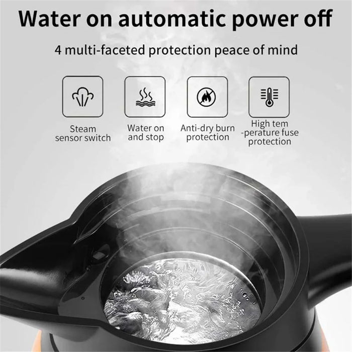 YT-1000A 12V 1000ml Car Electric Kettle Digital Display Stainless Steel Boiling Water Cup (No FDA Certificate) - Orange - 7