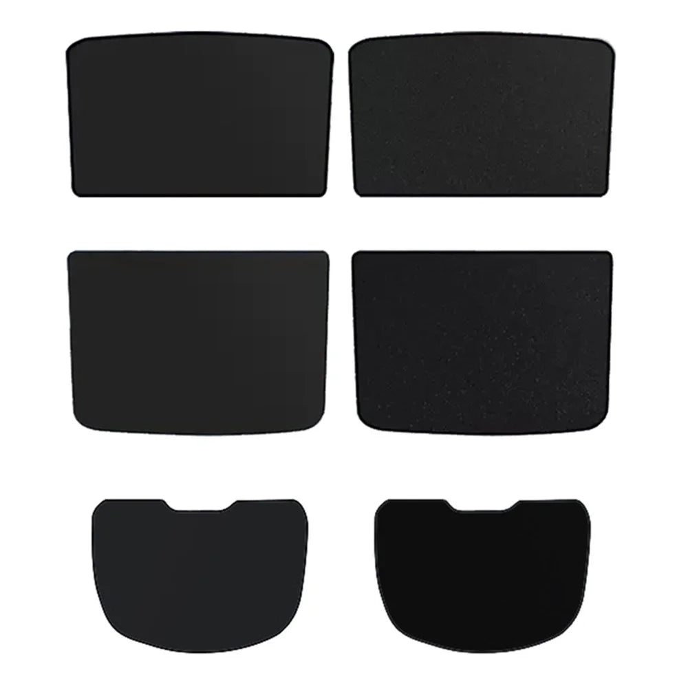 For Model Y 2 Sets Car Glass Roof Sunshade + 1 Set Rear Windshield Sun Shade - Black - 1