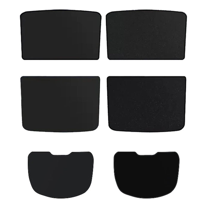 For Model Y 2 Sets Car Glass Roof Sunshade + 1 Set Rear Windshield Sun Shade - Black - 1