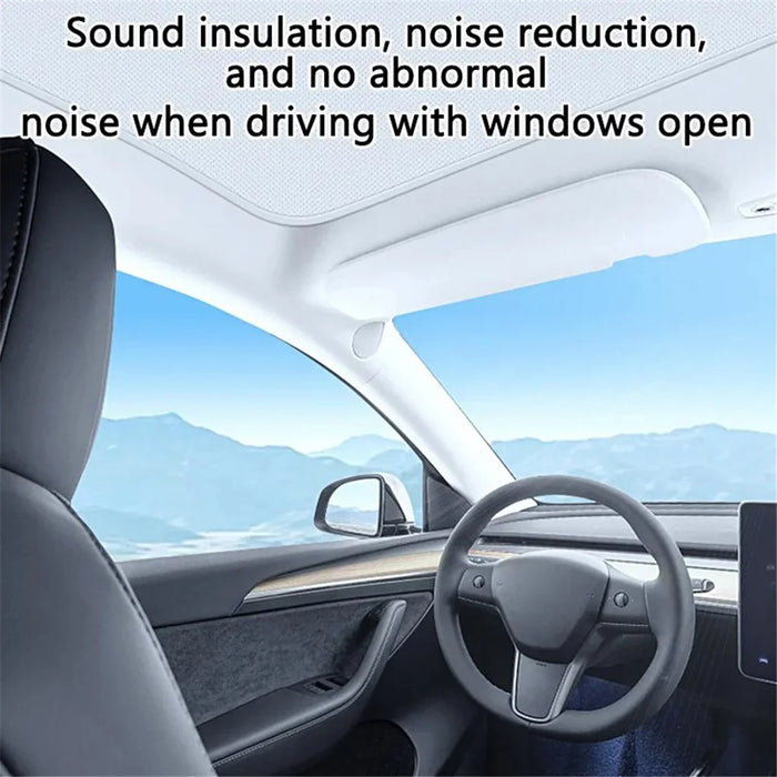 For Model Y 2 Sets Car Glass Roof Sunshade + 1 Set Rear Windshield Sun Shade - Black - 7