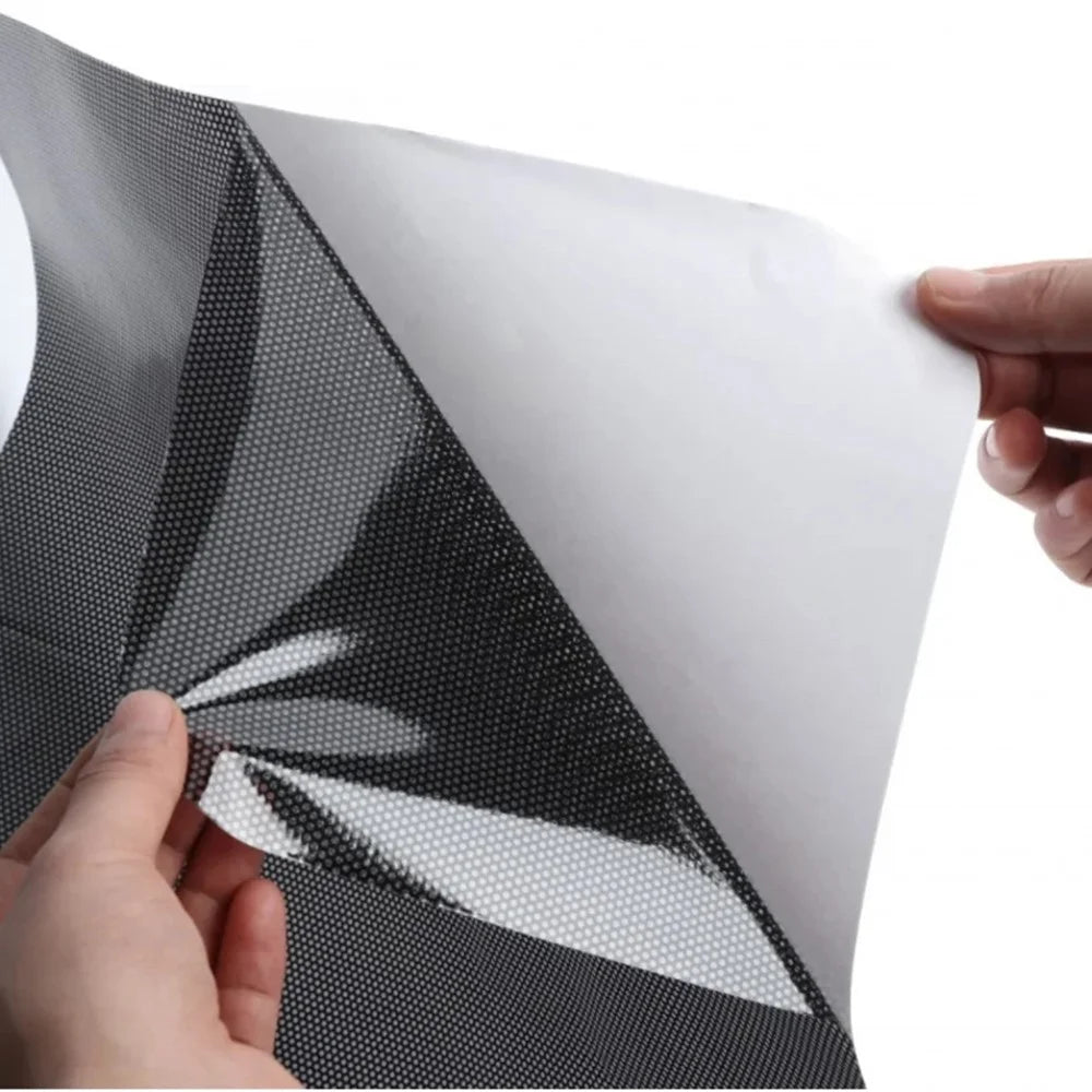 2Pcs 38x42cm Car Window Sunshade Sticker PVC Black Mesh Anti-UV Vehicle Glass Film - 5
