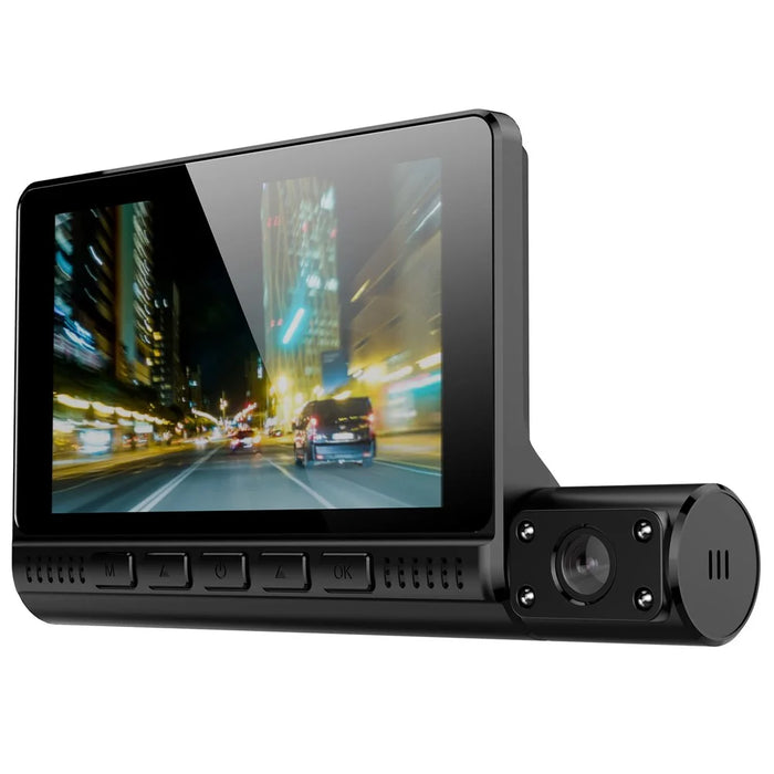 909 Car DVR Dash Cam 1080P Night Vision Parking Monitoring 4.0-inch Touch Screen 3 Cameras Driving Recorder - 1