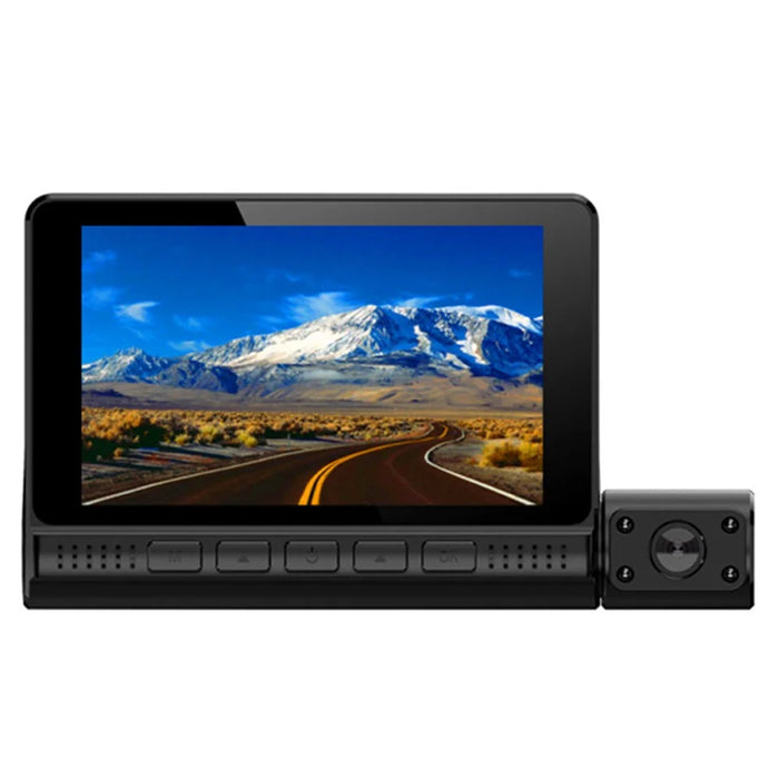 909 Car DVR Dash Cam 1080P Night Vision Parking Monitoring 4.0-inch Touch Screen 3 Cameras Driving Recorder - 2