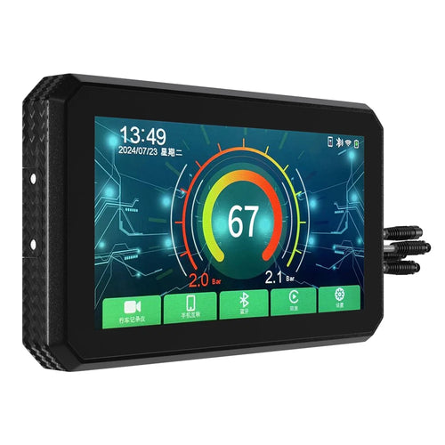 AC200 5.5-inch Screen Motorbike Camcorder DVR Carplay Tire Pressure Monitor Motorcycle Video Recorder - 1
