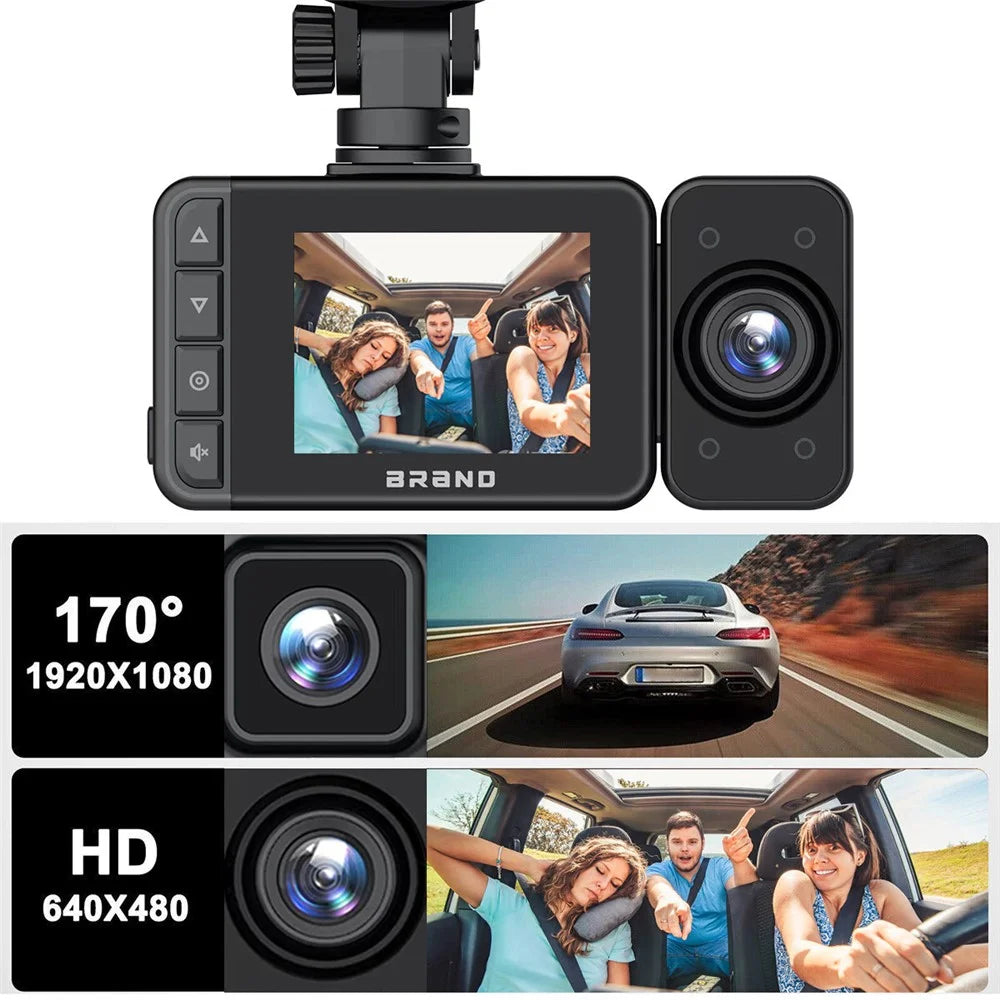 A18 WiFi Dash Cam Front and Rear Inside Dual Camera Car DVR with Night Vision Parking Mode - 2