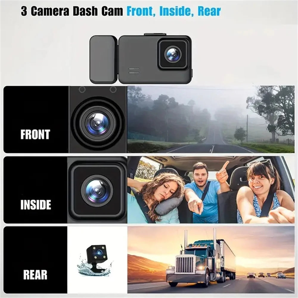 A18 WiFi Dash Cam Front and Rear Inside Dual Camera Car DVR with Night Vision Parking Mode - 5
