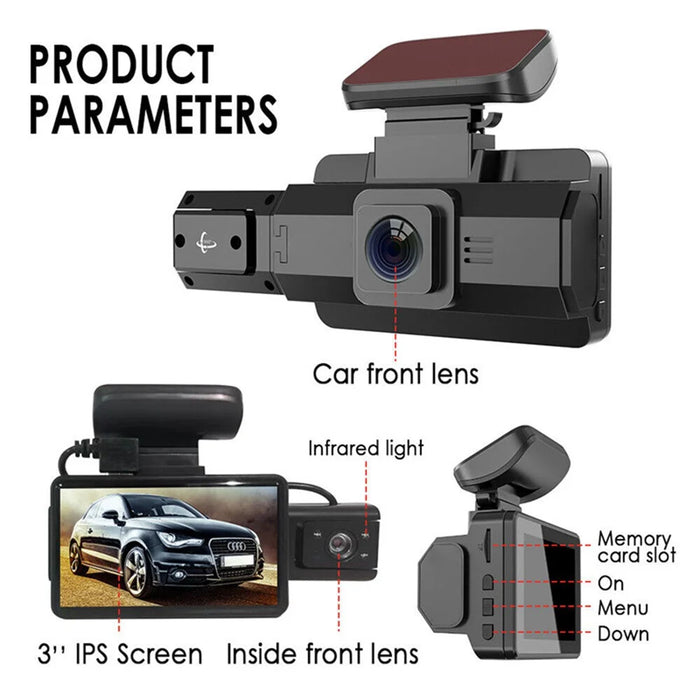 Front and Rear Recording Dash Cam 1080P HD Night Vision Car Camera Recorder ( without WiFi ) - 5