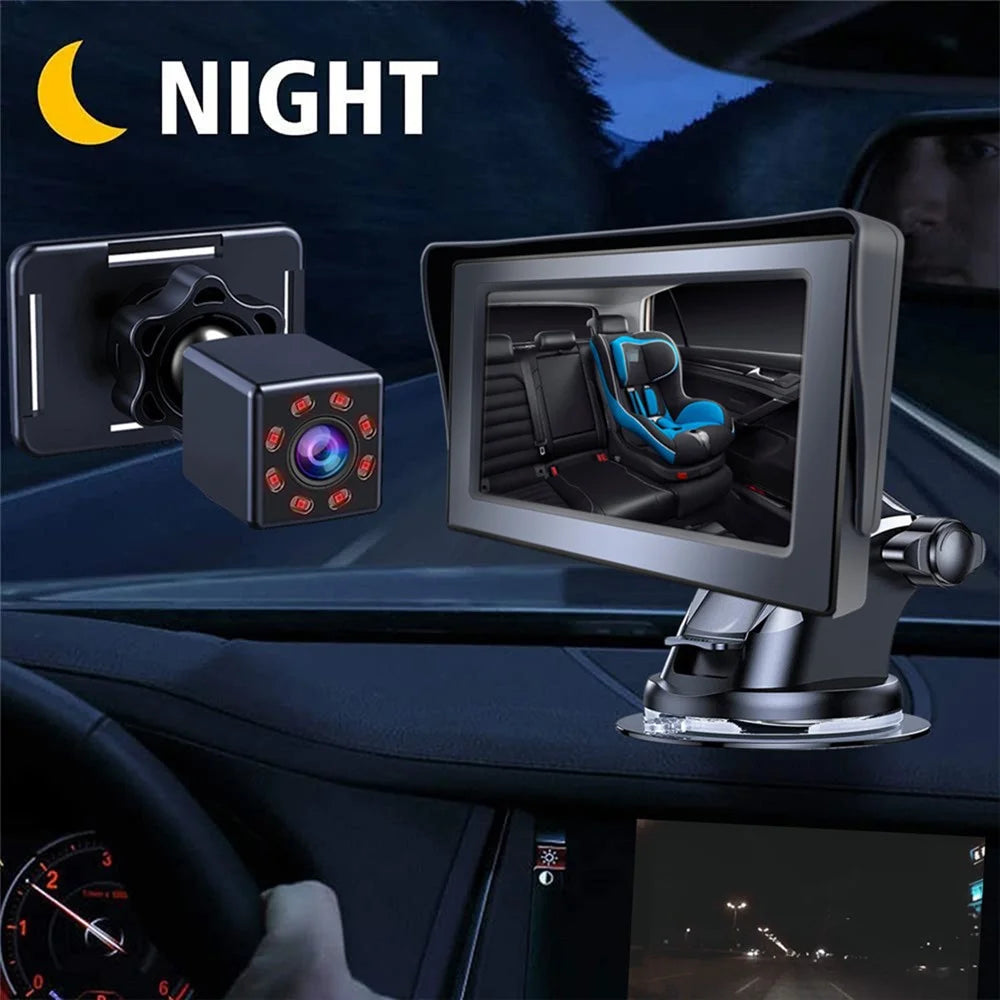 R5037 360 Degree Rotatable 4.3 Inch Night Vision Sucker Mount Car Baby Monitor Camera for Safety Driving - 4