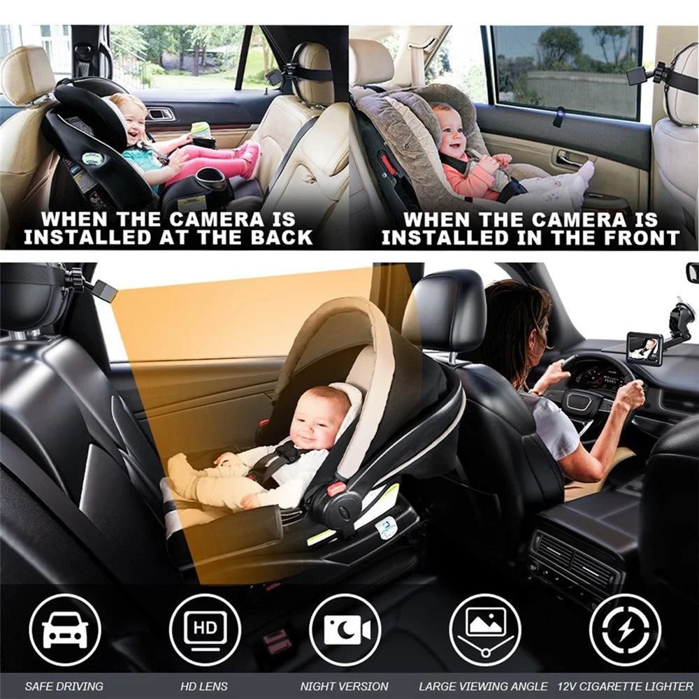 R5037 360 Degree Rotatable 4.3 Inch Night Vision Sucker Mount Car Baby Monitor Camera for Safety Driving - 6