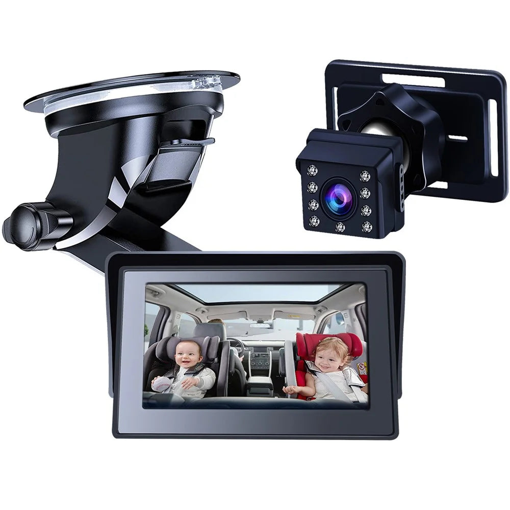 R5037 4.3 Inch HD 1080P Car Monitor Camera for Baby Rear Facing Seat Wide Angle Infrared Camera - 1