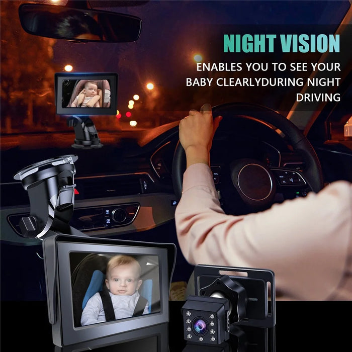 R5037 4.3 Inch HD 1080P Car Monitor Camera for Baby Rear Facing Seat Wide Angle Infrared Camera - 3