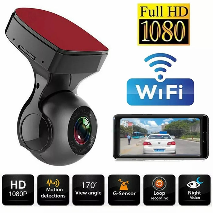170 Degree Wide Angle 1080P HD WiFi Dash Cam Night Vision G Sensor Car DVR Camera - 2