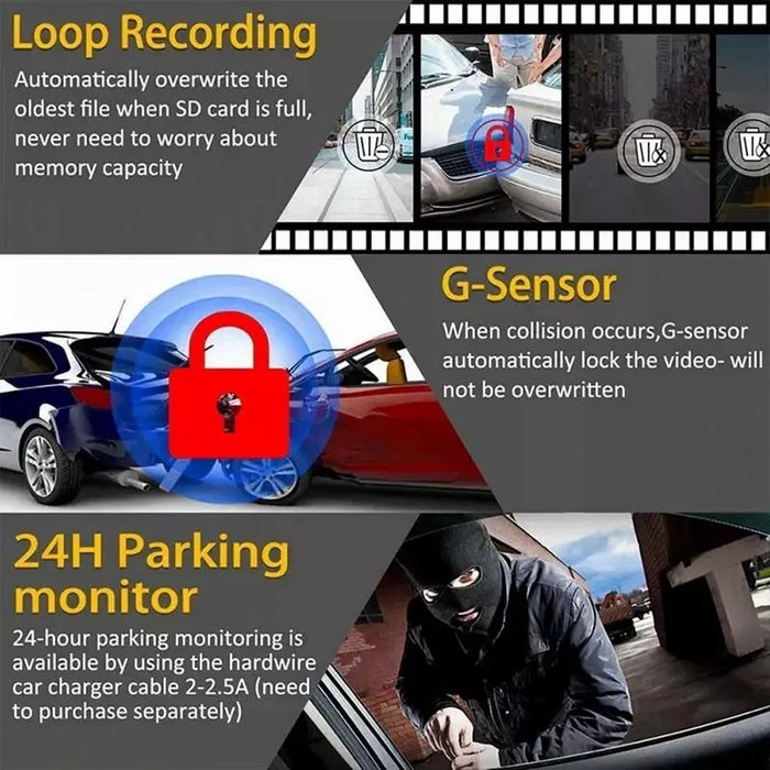 170 Degree Wide Angle 1080P HD WiFi Dash Cam Night Vision G Sensor Car DVR Camera - 6