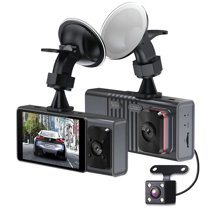 Triple Lens Dashcam 3 Inch IPS Screen 1080P HD Night Vision Car Recording WiFi Camera - 4