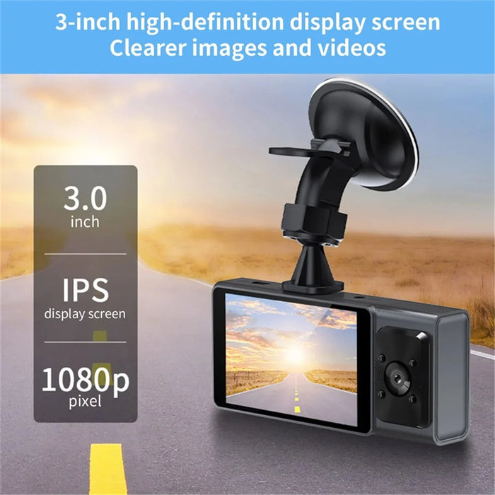 Triple Lens Dashcam 3 Inch IPS Screen 1080P HD Night Vision Car Recording WiFi Camera - 5
