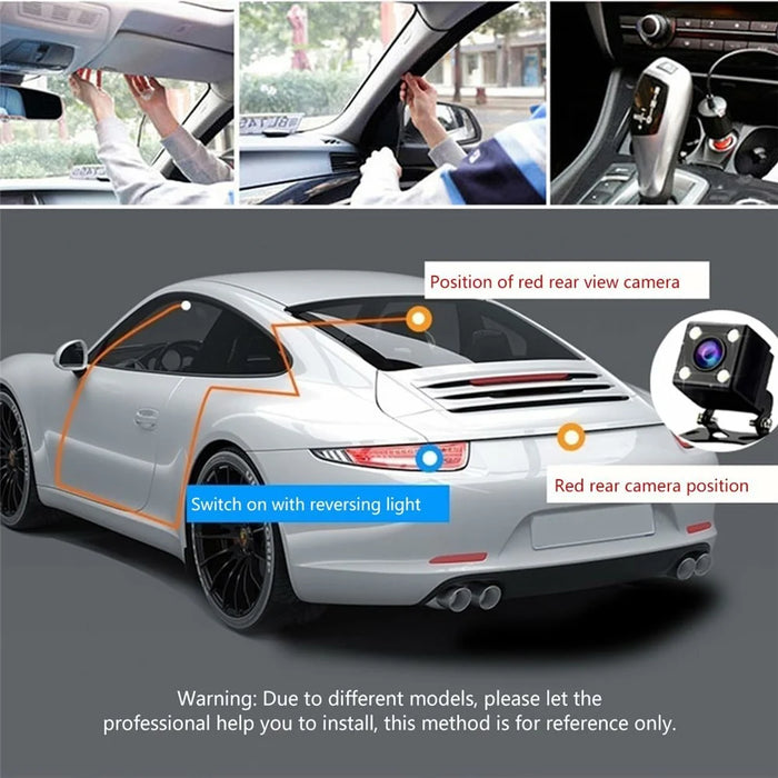 S1 Front + Rear + Interior 3 Lens Wide Angle 1080P HD Car DVR Dash Cam with Parking Monitor - 4