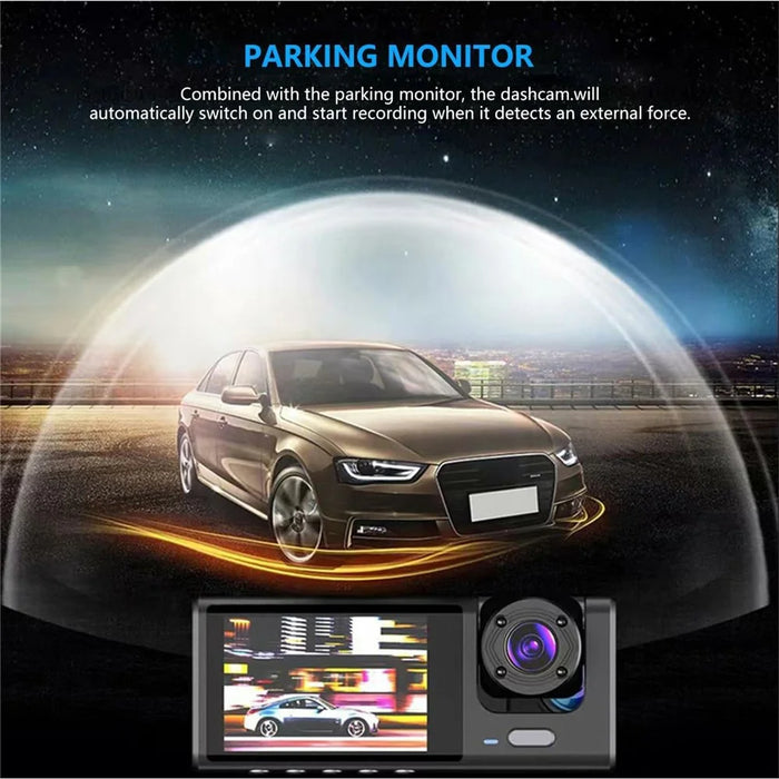 S1 Front + Rear + Interior 3 Lens Wide Angle 1080P HD Car DVR Dash Cam with Parking Monitor - 5