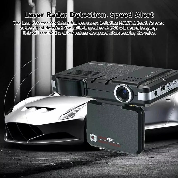 2 In 1 Night Vision Car DVR Speed Camera Alert Dash Cam Radar Detector ( Russian Version ) - 4