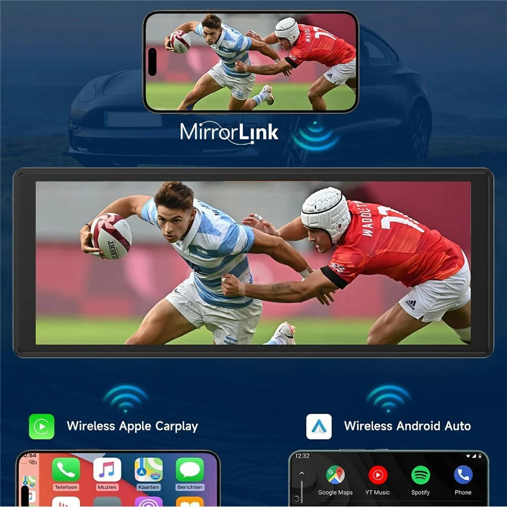 W514B 10.26 Inch Portable CarPlay Screen 1080P Dual Recording AHD Camera with 64G TF Card - 2
