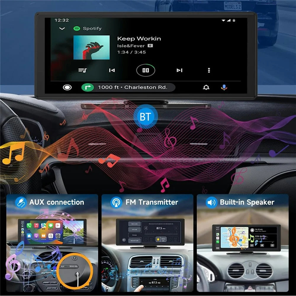 W514B 10.26 Inch Portable CarPlay Screen 1080P Dual Recording AHD Camera with 64G TF Card - 5