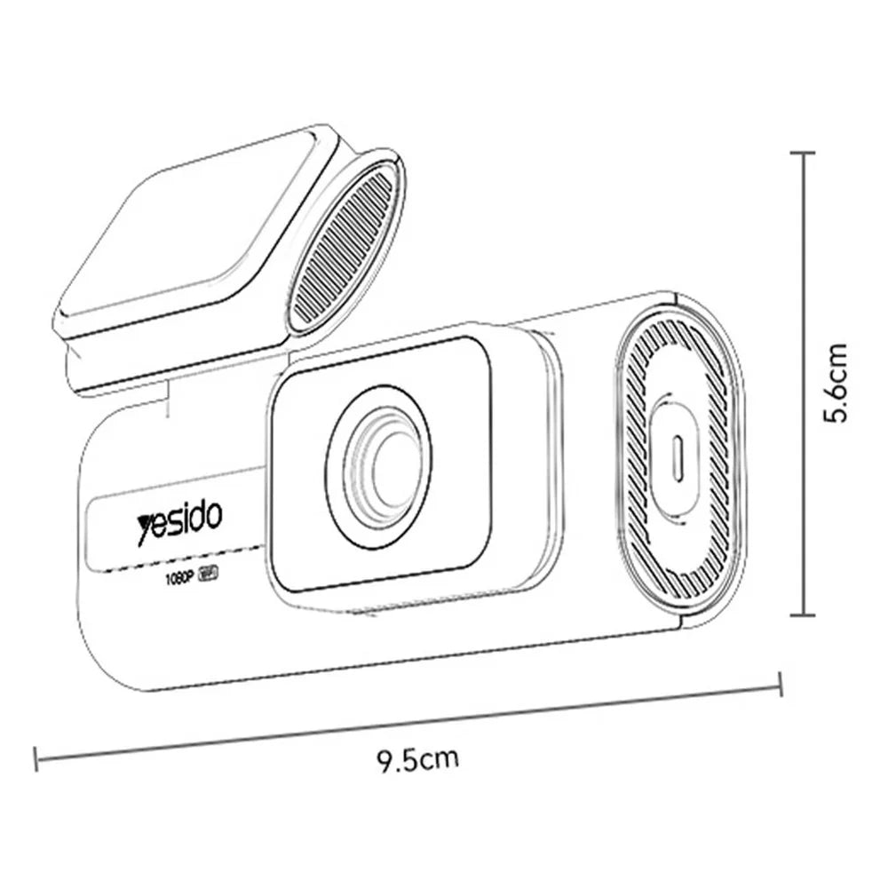 YESIDO KM21 Car Dash Cam 1080P HD 145 Degree Wide Angle 24 / 7 Monitoring Emergency Driving Recorder - 6