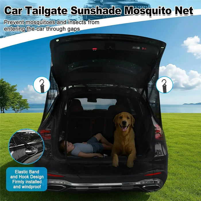Car Tailgate Mesh Screen Anti Mosquito Insect Net for Outdoor Camping Trunk Protection, Size L - 3