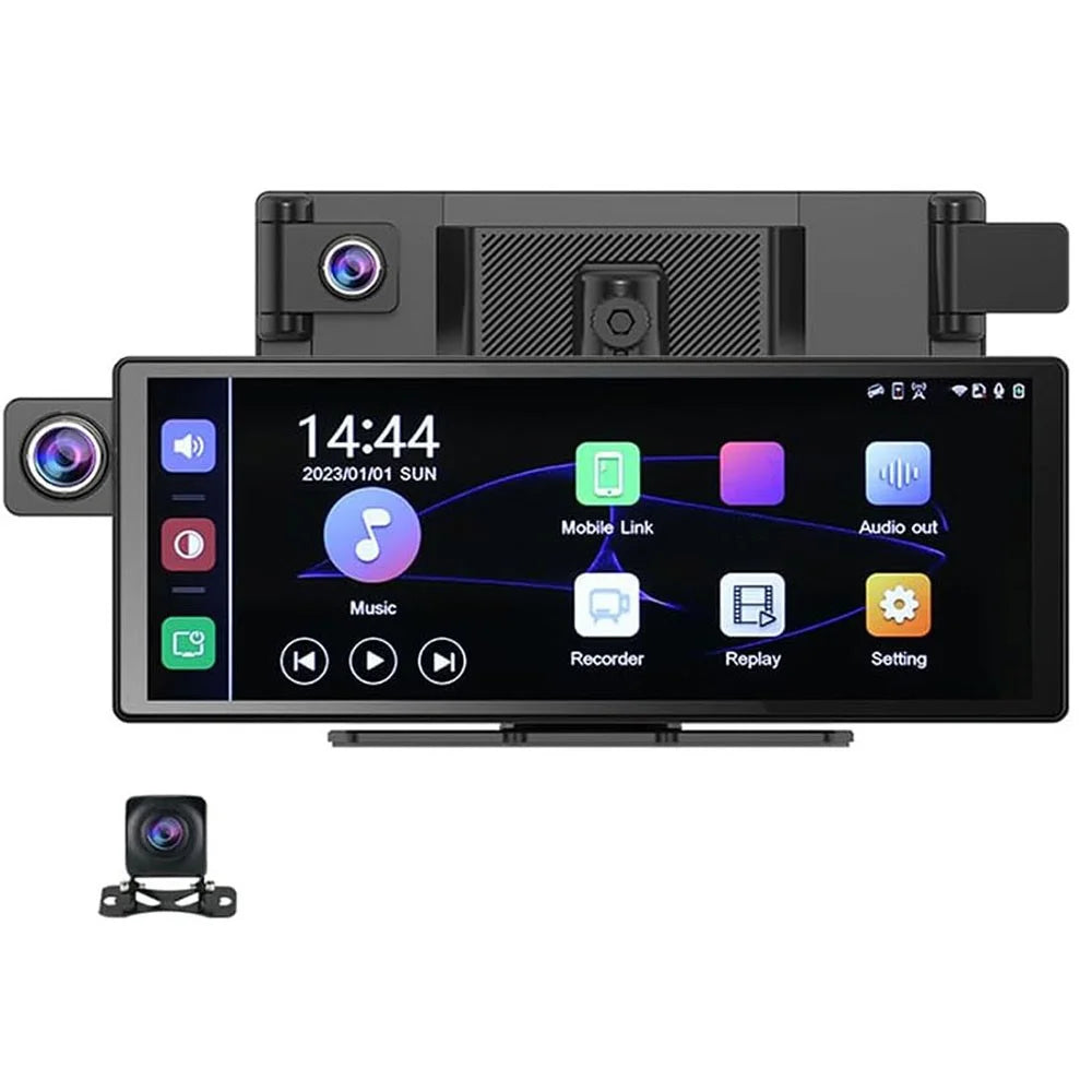 R5026 2K Front + 1080P Rear Dual Lens 10.26 Inch Bluetooth-compatible CarPlay Car Dash Cam AHD Camera with 2 Brackets - 1