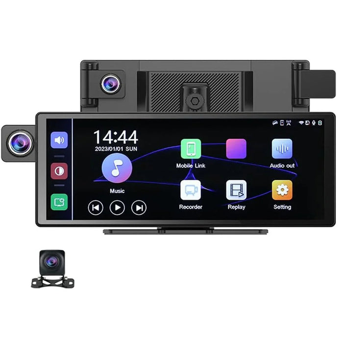 R5026 2K Front + 1080P Rear Dual Lens 10.26 Inch Bluetooth-compatible CarPlay Car Dash Cam AHD Camera with 2 Brackets - 1