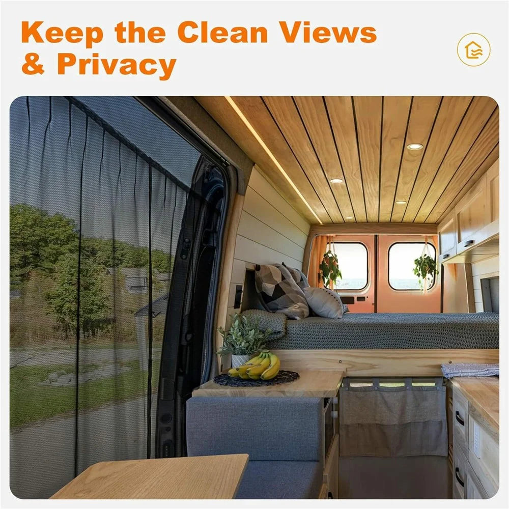 125cm Magnetic Fly Screen RV Sliding Door Mosquito Net for Campervans Insect Proof Curtain - 7
