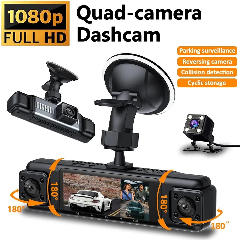 3.0 Inch IPS Screen 1080P HD Recording Dash Cam for Car 4 Lens Front Rear Side View Vehicle DVR - 4