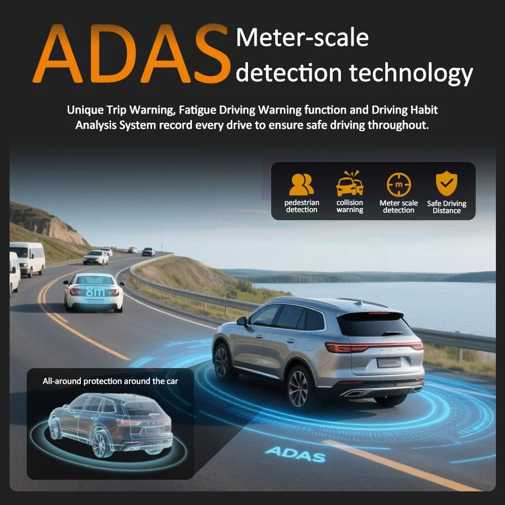 4K UHD Front and 2.5K Rear Dual Recording WiFi GPS Dashcam Built In ADAS for Car Truck SUV - 5