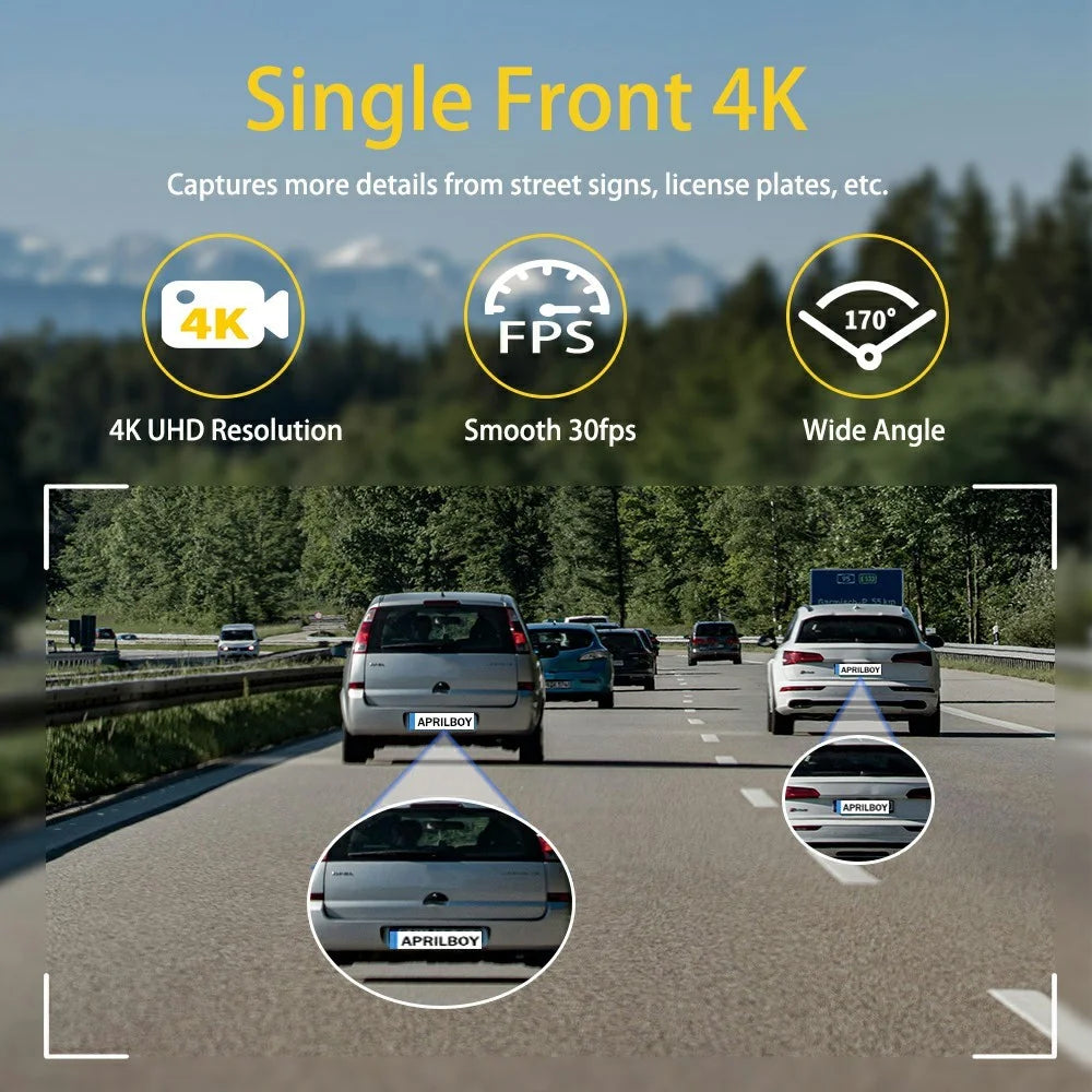 4K Dual Dash Cam Front and Rear Night Vision Parking Monitor GPS Tracking Car DVR - 7