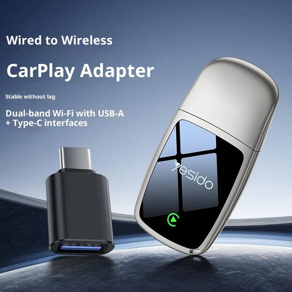 YESIDO KM29 Wireless CarPlay Adapter For Car Stereo 5G  /  2.4G Dual Band WiFi OTA Upgradable - 2