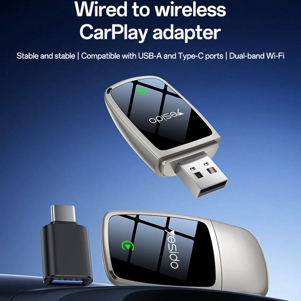 YESIDO KM29 Wireless CarPlay Adapter For Car Stereo 5G  /  2.4G Dual Band WiFi OTA Upgradable - 3