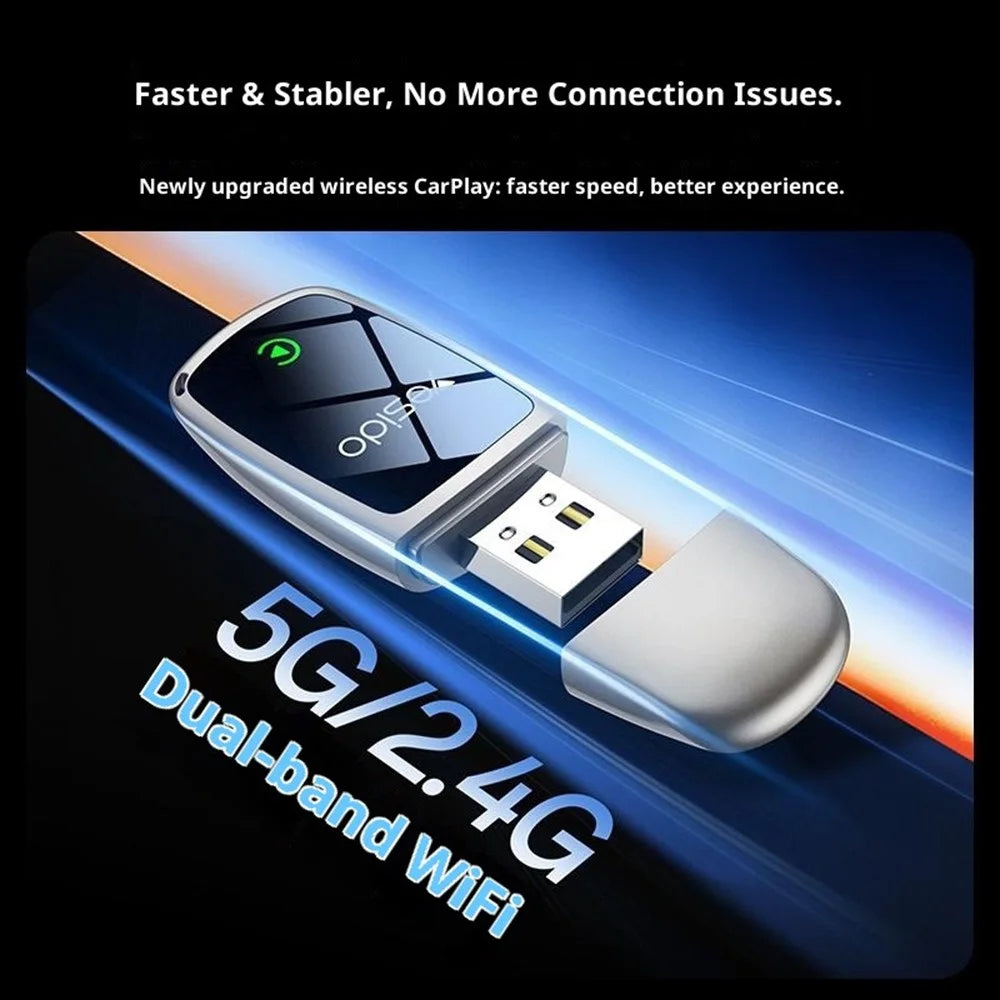 YESIDO KM29 Wireless CarPlay Adapter For Car Stereo 5G  /  2.4G Dual Band WiFi OTA Upgradable - 4