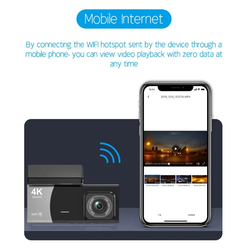 Y08 2.0 Inch IPS Screen 4K Dash Cam Front + Inside + Rear 3 Lens WiFi Car DVR Built-in G-Sensor - 6