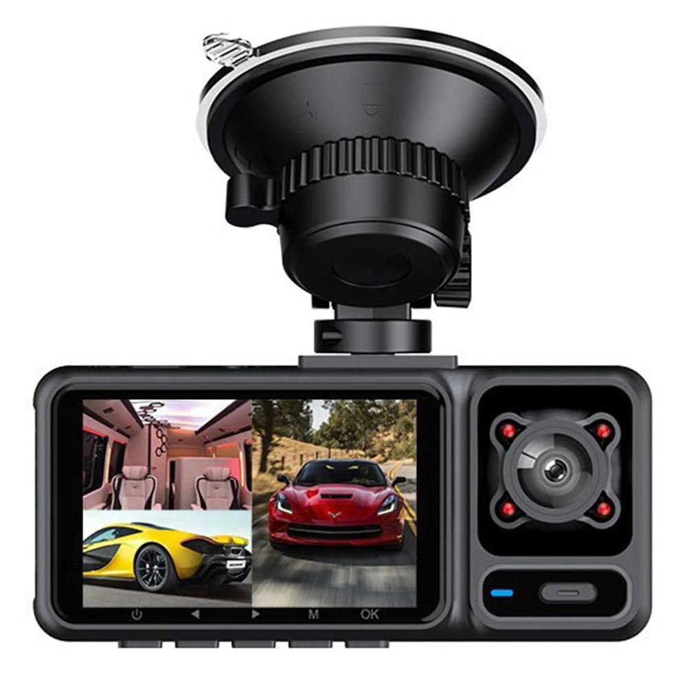 S26 4K Dash Cam 3-Lens WiFi Car Recorder with 2 inch IPS Screen  /  Night Vision  /  G-Sensor Motion  /  Detection Car DVR - 4