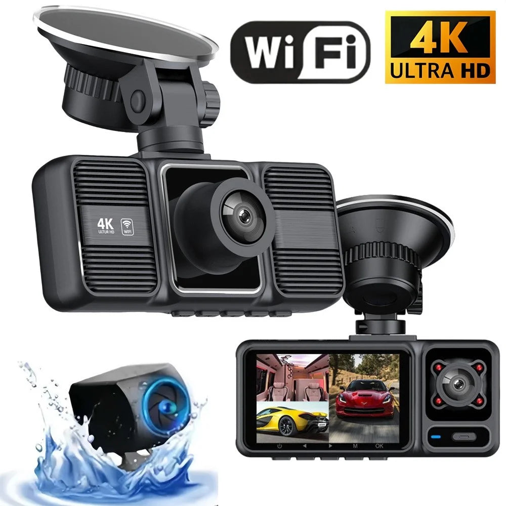 S26 4K Dash Cam 3-Lens WiFi Car Recorder with 2 inch IPS Screen  /  Night Vision  /  G-Sensor Motion  /  Detection Car DVR - 5