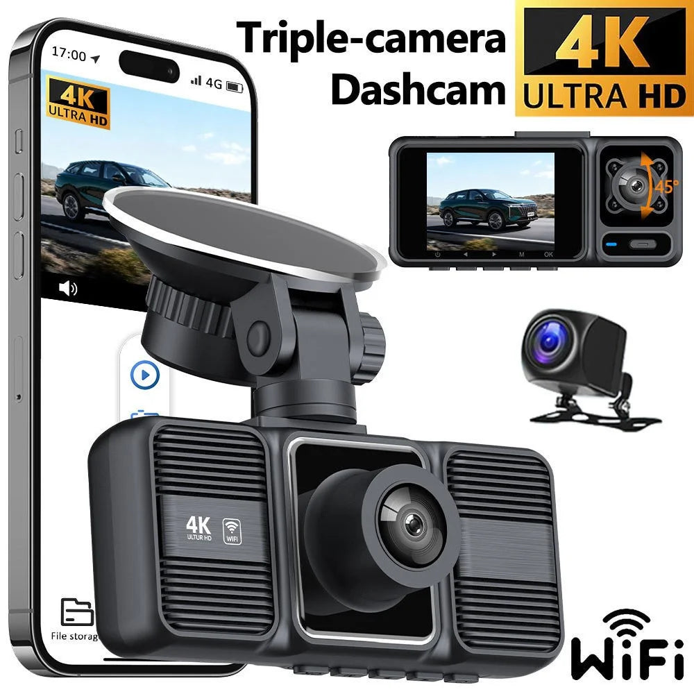 S26 4K Dash Cam 3-Lens WiFi Car Recorder with 2 inch IPS Screen  /  Night Vision  /  G-Sensor Motion  /  Detection Car DVR - 6