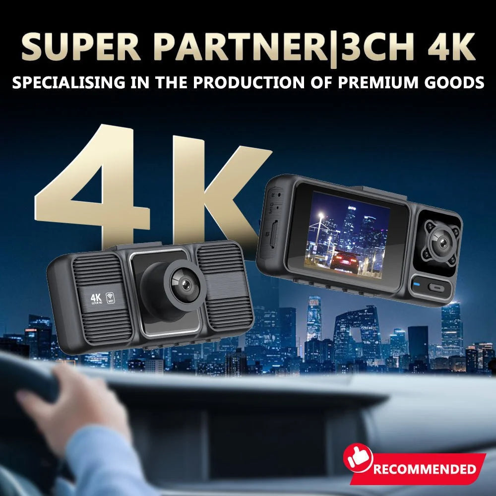 S26 4K Dash Cam 3-Lens WiFi Car Recorder with 2 inch IPS Screen  /  Night Vision  /  G-Sensor Motion  /  Detection Car DVR - 7
