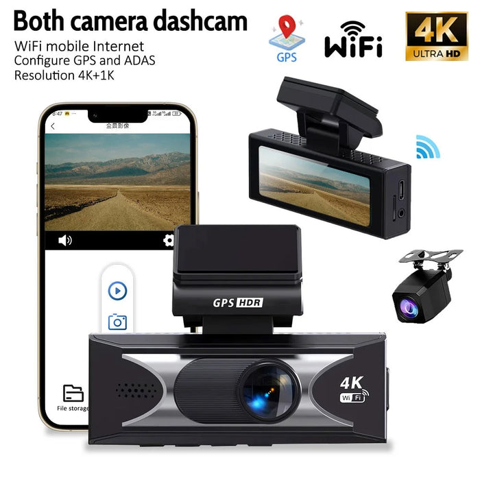 4K Dual Lens Dash Cam with ADAS 170° Wide Angle Car DVR with Night Vision and G-Sensor - 2