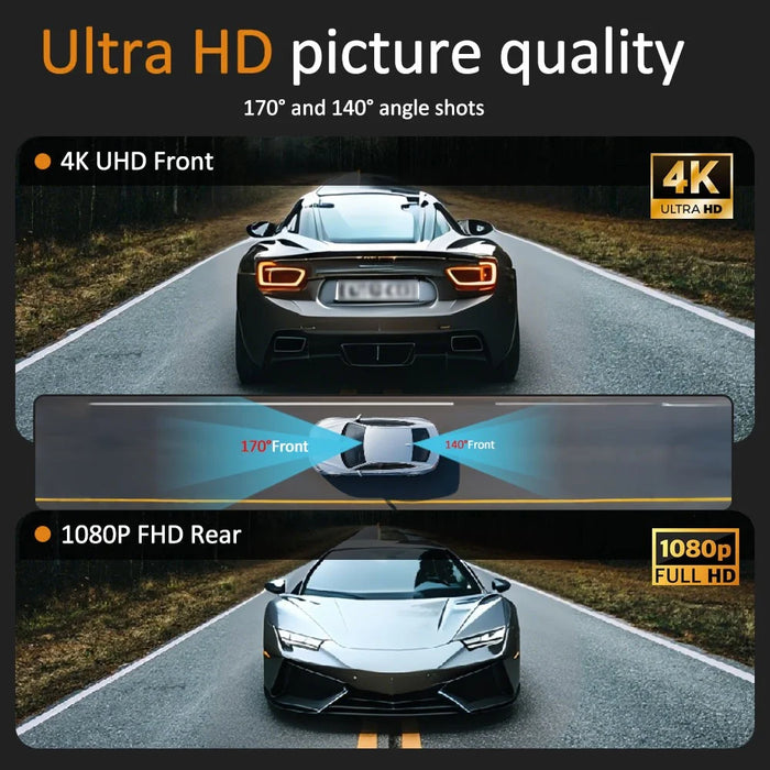 4K Dual Lens Dash Cam with ADAS 170° Wide Angle Car DVR with Night Vision and G-Sensor - 7