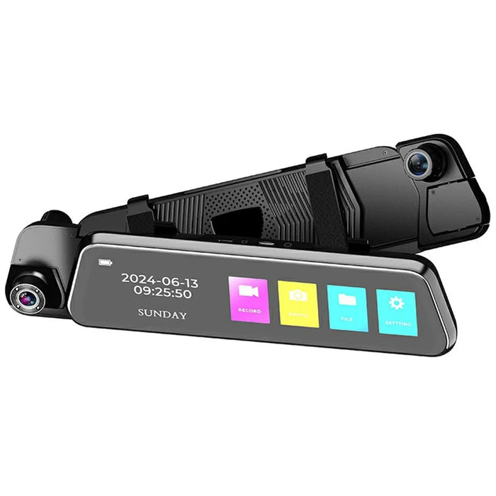 8402 Triple Display WiFi 1080P HD Reverse Camera 10 Inch Touchscreen Rearview Mirror Dash Cam - 1