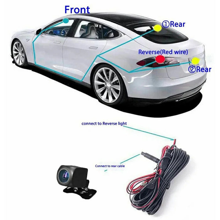 8402 Triple Display WiFi 1080P HD Reverse Camera 10 Inch Touchscreen Rearview Mirror Dash Cam - 3